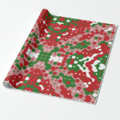 Groovy Funky Mod Retro Kerstpatroonpatroon Cadeaupapier (Uitgerold)