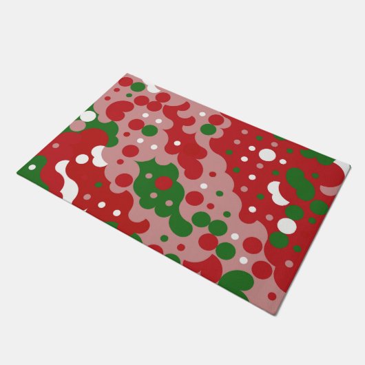 Groovy Funky Mod Retro Kerstpatroonpatroon Deurmat (Schuin)