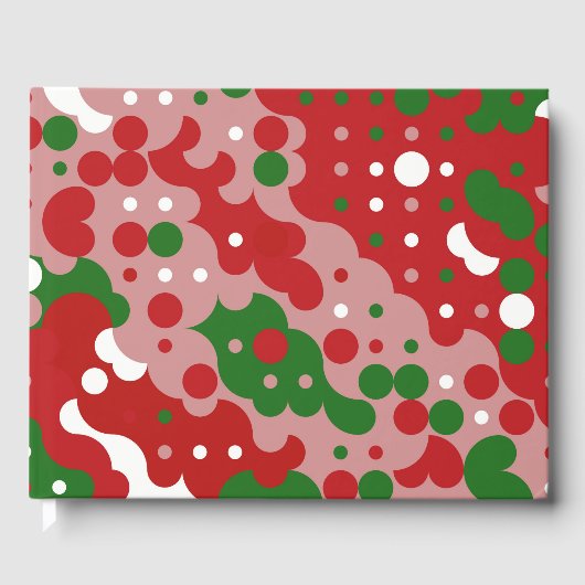 Groovy Funky Mod Retro Kerstpatroonpatroon Gastenboek (Voorkant)