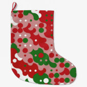 Groovy Funky Mod Retro Kerstpatroonpatroon Grote Kerstsok (Voorkant)