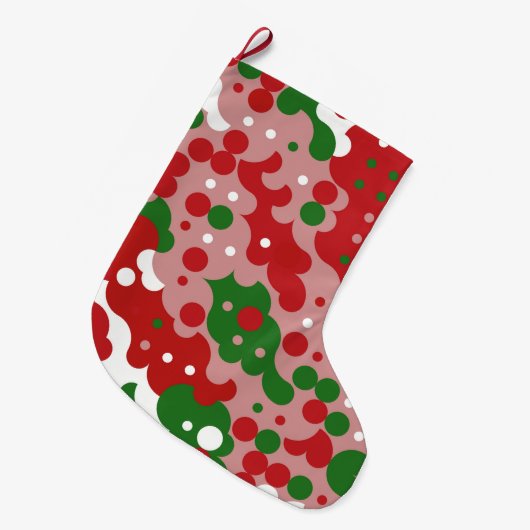 Groovy Funky Mod Retro Kerstpatroonpatroon Grote Kerstsok (Voorkant (Hangend))