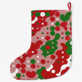 Groovy Funky Mod Retro Kerstpatroonpatroon Grote Kerstsok (Achterkant)