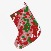 Groovy Funky Mod Retro Kerstpatroonpatroon Grote Kerstsok (Achterkant (Hangend))
