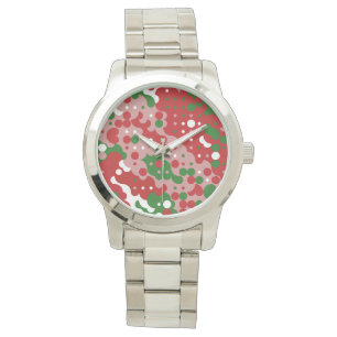 Groovy Funky Mod Retro Kerstpatroonpatroon Horloge