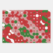 Groovy Funky Mod Retro Kerstpatroonpatroon Inpakpapier Vel (Voorkant 3)