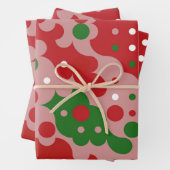 Groovy Funky Mod Retro Kerstpatroonpatroon Inpakpapier Vel (In situ)