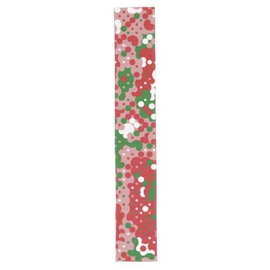 Groovy Funky Mod Retro Kerstpatroonpatroon Lange Tafelloper (Voorkant)