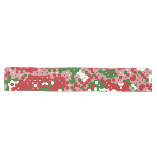 Groovy Funky Mod Retro Kerstpatroonpatroon Lange Tafelloper (Horizontaal)