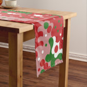 Groovy Funky Mod Retro Kerstpatroonpatroon Lange Tafelloper (Voorbeeld)