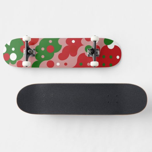 Groovy Funky Mod Retro Kerstpatroonpatroon Persoonlijk Skateboard (Horizontaal)