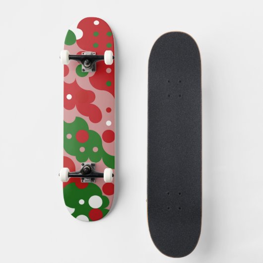 Groovy Funky Mod Retro Kerstpatroonpatroon Persoonlijk Skateboard (Voorkant)