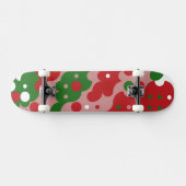 Groovy Funky Mod Retro Kerstpatroonpatroon Persoonlijk Skateboard (Horizontaal)