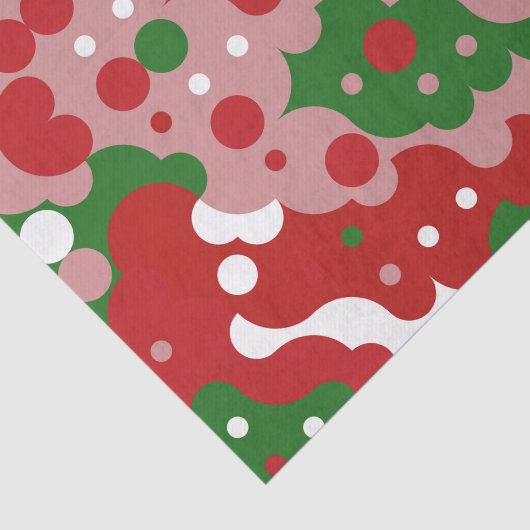 Groovy Funky Mod Retro Kerstpatroonpatroon Tissuepapier (Detail)