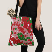 Groovy Funky Mod Retro Kerstpatroonpatroon Tote Bag (Dichtbij)