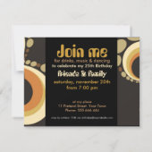 Groovy Funky Party Invitation sjabloon Kaart (Achterkant)