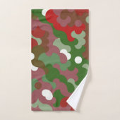 Groovy Funky Retro Boho Red en Green Kerstmis Bad Handdoek (Handdoek)
