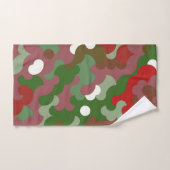 Groovy Funky Retro Boho Red en Green Kerstmis Bad Handdoek (Handdoek)