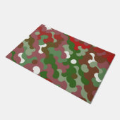 Groovy Funky Retro Boho Red en Green Kerstmis Deurmat (Schuin)