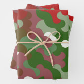 Groovy Funky Retro Boho Red en Green Kerstmis Inpakpapier Vel (In situ)