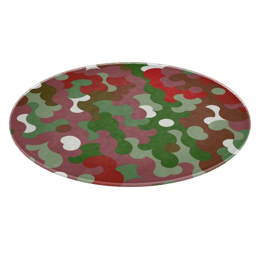 Groovy Funky Retro Boho Red en Green Kerstmis Snijplank (Hoek)