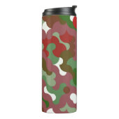 Groovy Funky Retro Boho Red en Green Kerstmis Th Thermosbeker (Gedraaid links)