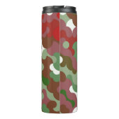 Groovy Funky Retro Boho Red en Green Kerstmis Th Thermosbeker (Achterkant)