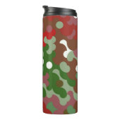 Groovy Funky Retro Boho Red en Green Kerstmis Th Thermosbeker (Geroteerd rechts)