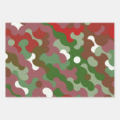 Groovy Funky Retro Boho Rood en Groen Kerstmis Inpakpapier Vel (Voorkant 3)