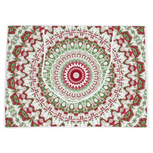 Groovy Funky Tie Dye Christmas Boho Hippie Mandala Groot Cadeauzakje (Voorkant)