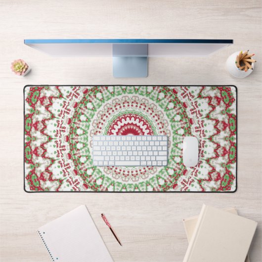 Groovy Funky Tie Dye Kerstmis Boho Hippie Mandala Bureaumat (Kantoor 1)