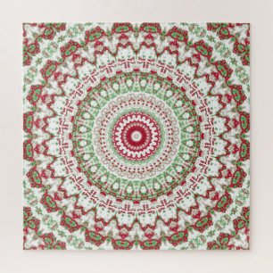 Groovy Funky Tie Dye Kerstmis Boho Hippie Mandala Legpuzzel