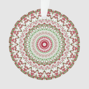 Groovy Funky Tie Dye Kerstmis Boho Hippie Mandala Ornament