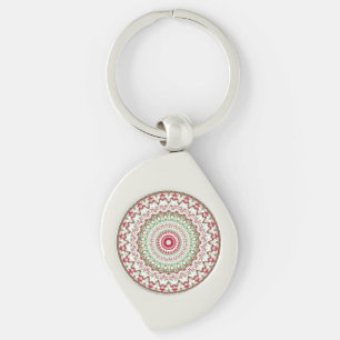 Groovy Funky Tie Dye Kerstmis Boho Hippie Mandala Sleutelhanger