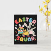 Groovy Funny Rabbit Egg Chick Easter Squad Day Man Kaart (Gele Bloem)