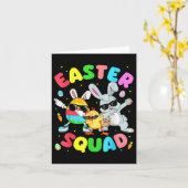 Groovy Funny Rabbit Egg Chick Easter Squad Day Man Kaart (Gele Bloem)