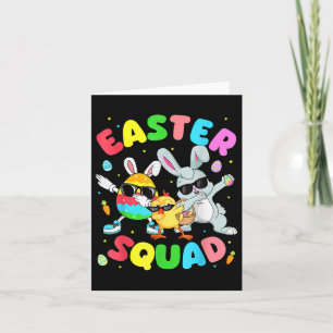 Groovy Funny Rabbit Egg Chick Easter Squad Day Man Kaart
