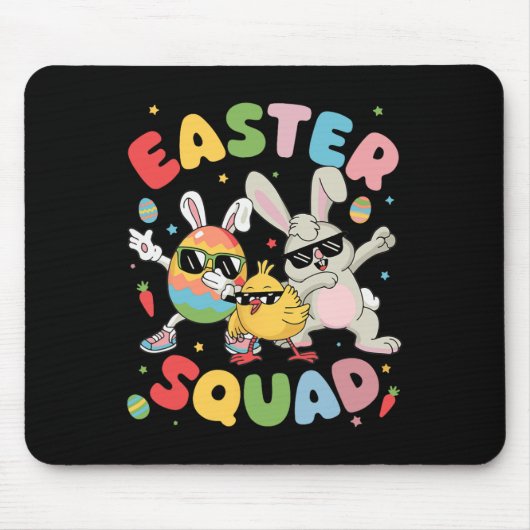Groovy Funny Rabbit Egg Chick Easter Squad Day Man Muismat (Voorkant)
