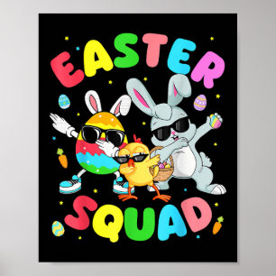 Groovy Funny Rabbit Egg Chick Easter Squad Day Man Poster