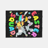 Groovy Funny Rabbit Egg Chick Easter Squad Day Men Fleece Deken (Voorkant (Horizontaal))