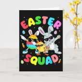 Groovy Funny Rabbit Egg Chick Easter Squad Day Men Kaart (Gele Bloem)