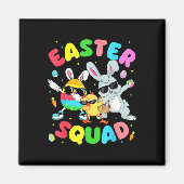 Groovy Funny Rabbit Egg Chick Easter Squad Day Men Magneet (Voorkant)