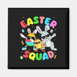 Groovy Funny Rabbit Egg Chick Easter Squad Day Men Magneet