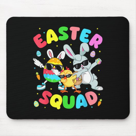 Groovy Funny Rabbit Egg Chick Easter Squad Day Men Muismat (Voorkant)