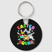 Groovy Funny Rabbit Egg Chick Easter Squad Day Men Sleutelhanger (Voorkant)