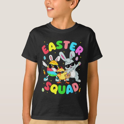 Groovy Funny Rabbit Egg Chick Easter Squad Day Men T-shirt (Voorkant)
