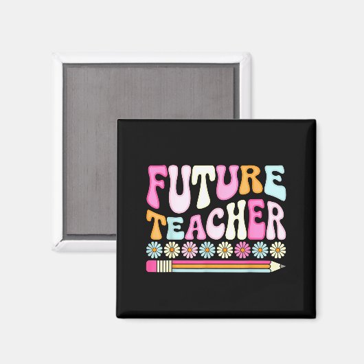 Groovy Future Teacher Student Graduation Teacher I Magneet (Voorkant / Achterkant)