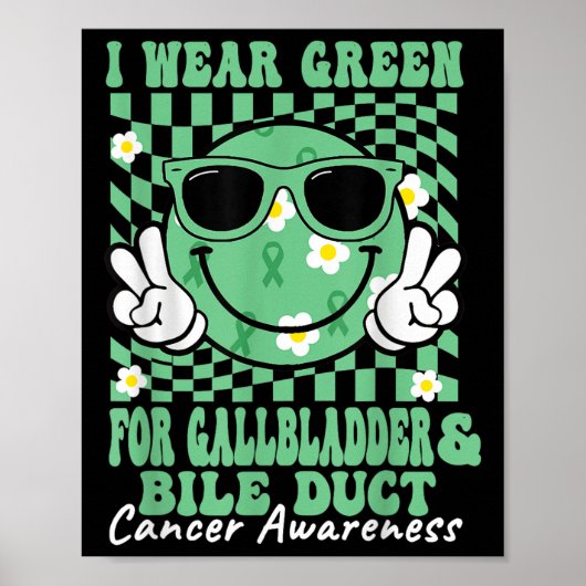 Groovy galblaas en galweg kanker bewustzijn poster (Voorkant)