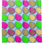 Groovy Garden Pods: levendige retro Douchegordijn (Voorkant)