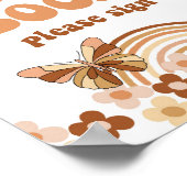 Groovy gastenboek retro hippie feestbord poster (Hoek)