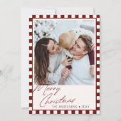 Groovy geblokte bewerkbare kleur kerstfoto feestdagenkaart (Voorkant)